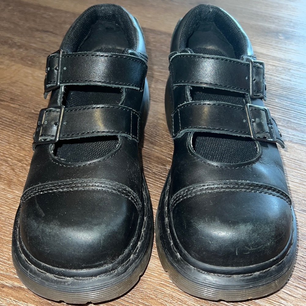 Dr. Martens Women's Size 7 Amanda Black Leather Mary Jane Chunky Shoes